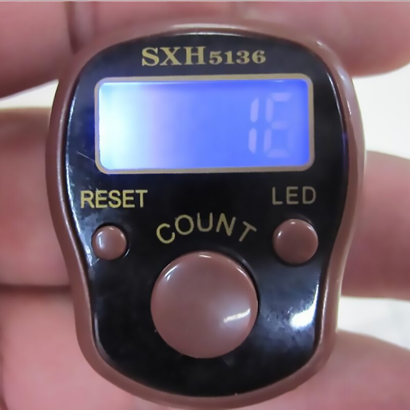 Mini Stitch Marker Row Finger Counter LCD Electric Digital Display with LED Light LED Finger Counter