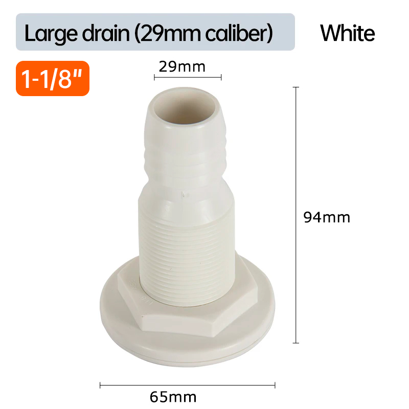Marine Drainage Outlet Yacht Bilge Drainage Outlet Marine Sewage Outlet Hull Right Angle Black/White Outlet: Beige