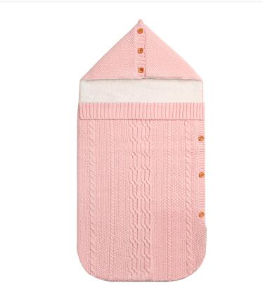 Baby soveposer vinter varm spædbarn fleece svøb tæpper 0-6m nyfødte klapvogn sengetøj indhyller børn sovesæk: 82 w 417 lyserød