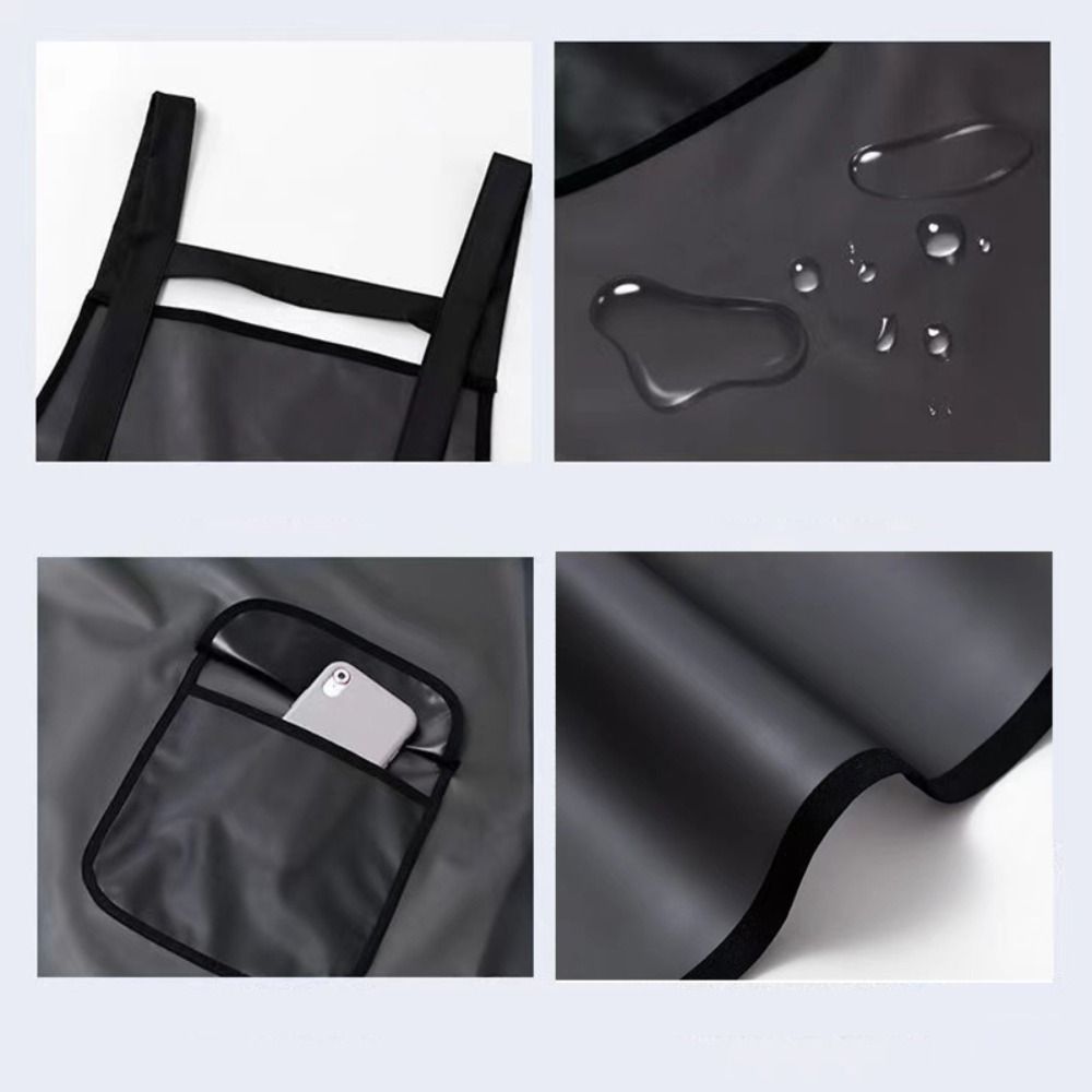 Tablier de Cuisine Imperméable en PVC Transparent Noir, pour le Travail, la Maison, les Livres, D343