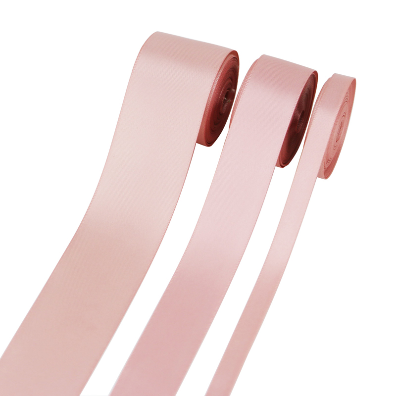 (10Meter/Roll) Roze Vlees Dubbele Gezicht Satijnen Lint Polyester Kerst Kant Linten