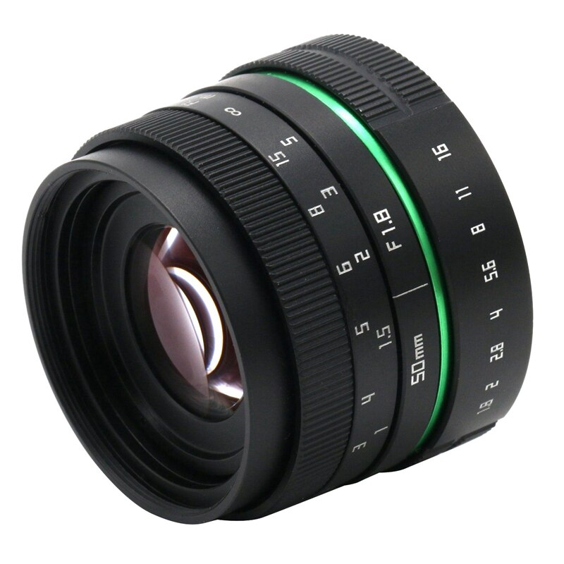 Camera Lens 50Mm F1.8 APS-C Cctv Tv Movie Lens + C-M43 Adapter Ring Voor Olympus/Panasonic Mini Slr camera