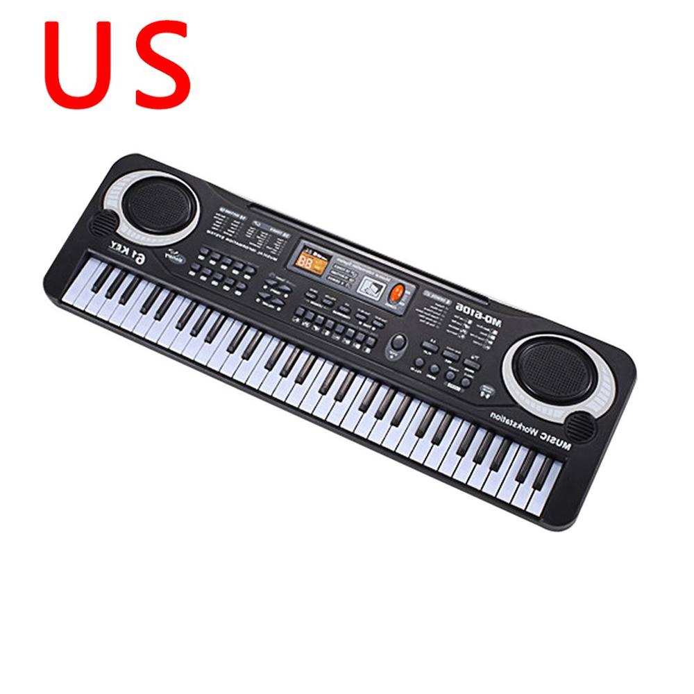 Piano Toetsenbord Draagbare Elektronische Kinderen Keyboard Piano Beginner Digitale Muziek Piano Speelgoed 61 Toetsen Piano Met Microfoon: US plug