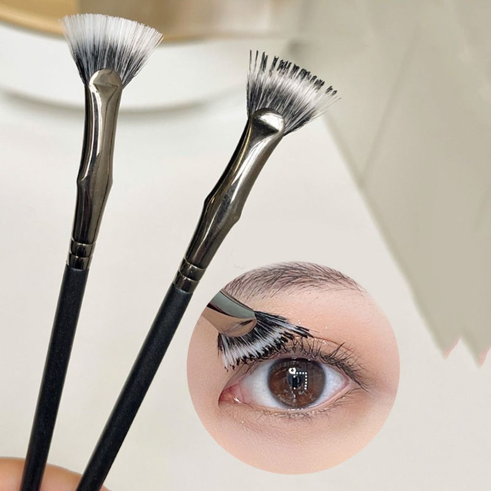 Wimperntuschen-Applikator, abgewinkelt, fächerförmig, Wimpernbürste, fein, deutlich verwurzelt, Wimperntusche, Fächerpinsel, natürlich, für Frauen