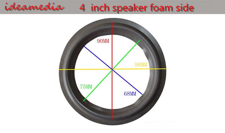 10 stks 4 inch tot 12 inch Speaker Schuim Side bass luidspreker herstelbaar deel Vouw de velg cirkel: 4 inch