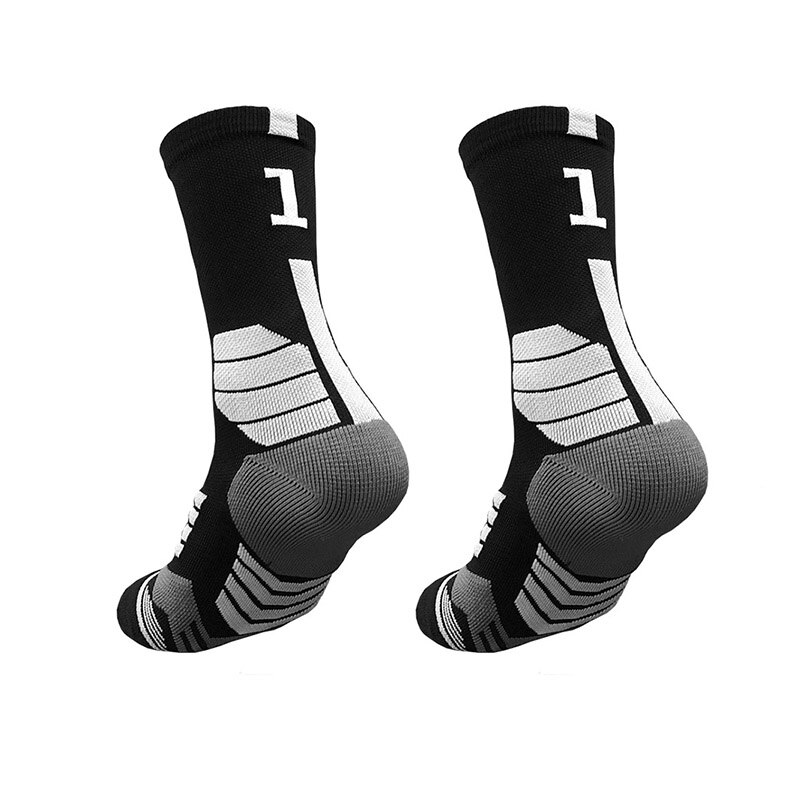 Elite Basketball Socken Männer Compression Radfahren Socken Mit Anzahl Männer Handtuch Bottom Außen Sport männer socken: Number 1