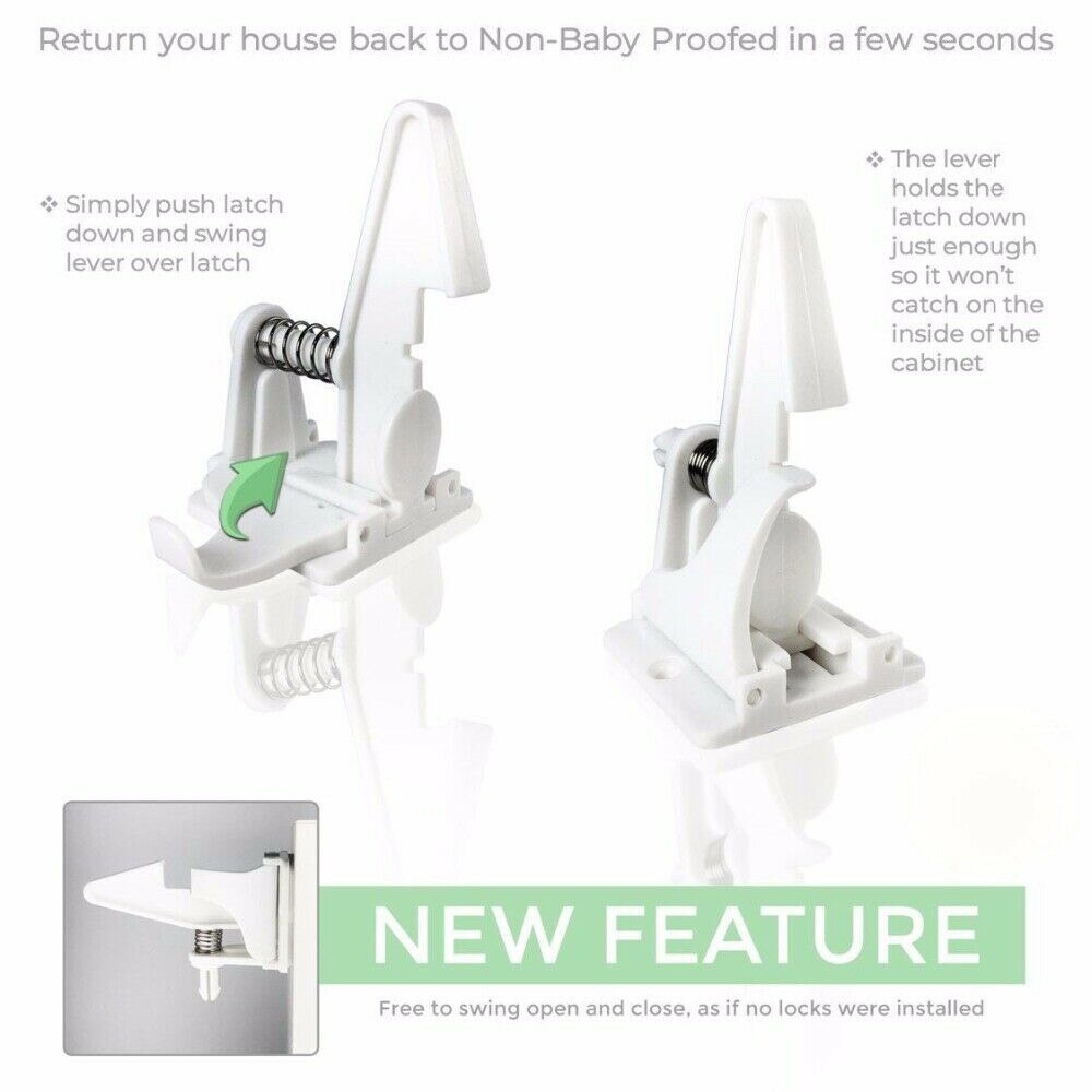 10Pcs Child Safety Cupboard Locks Baby Drawers Cabinet Locks Kitchen Closets