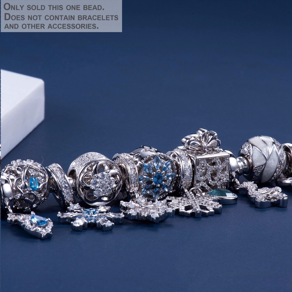 Video! Blau sonnenschein 925 Sterling Silber perlen Reize passen Armbänder Nie ändern farbe DDBJ123