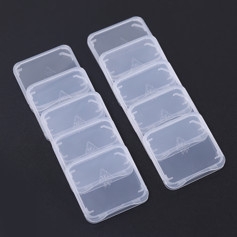 20/10/5/1 pièces Transparent TF/SD cartes mémoire étui de protection support boîtes de rangement Portable Mini clair carte SIM boîte anti-poussière
