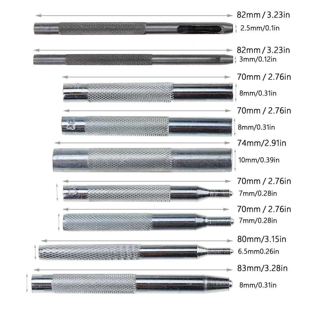 DIY Leathercraft Tools Set Snap Rivet Fastener Buttons Install Tool Kit Leather Punch Tool Puncher Belt for Clothing