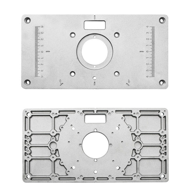 700C Aluminum Router Table Insert Plate w/ Bushing Sleeve for Woodworking Benches Wood Router Trimmer Engraving Machine