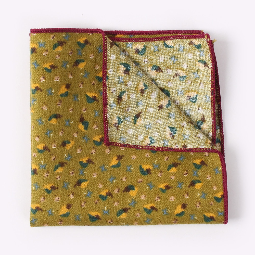 Menn& #39 ; s 100%  bomullsblomstlommetørkle for mann bryllupstrykk lomme med firkantede brysthåndkledresser hankies 23*23cm