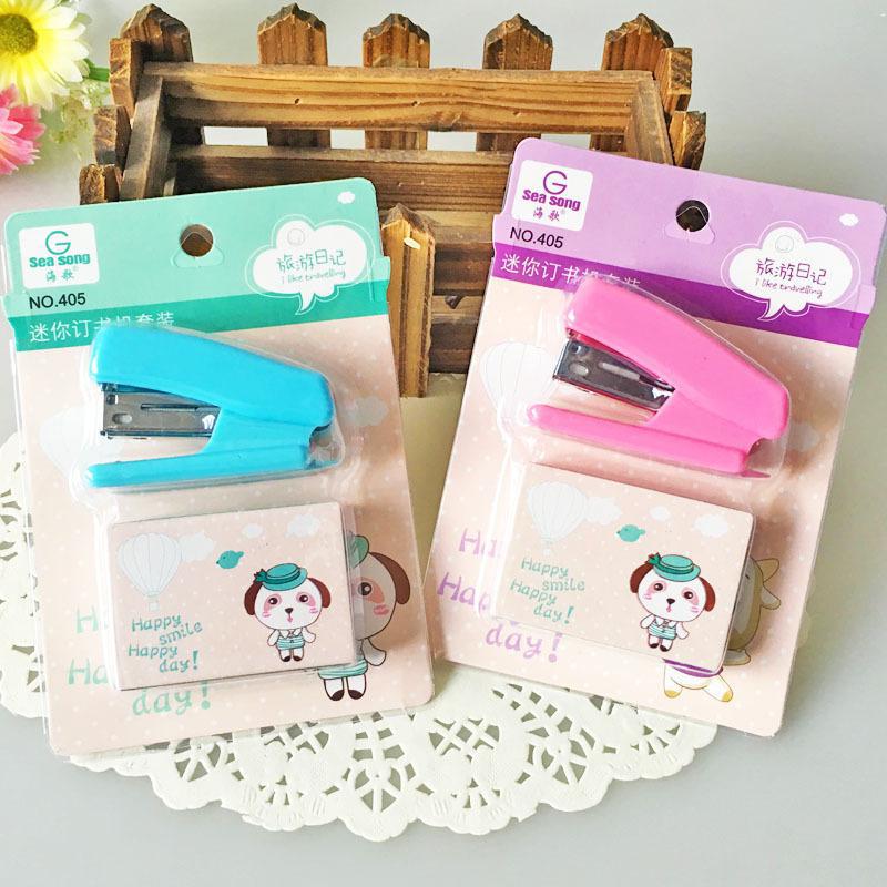 Super Kawaii Mini Small Stapler Useful Mini Stapler Staples Set Office Binding Stationery School Supplies Paper Binding Binder