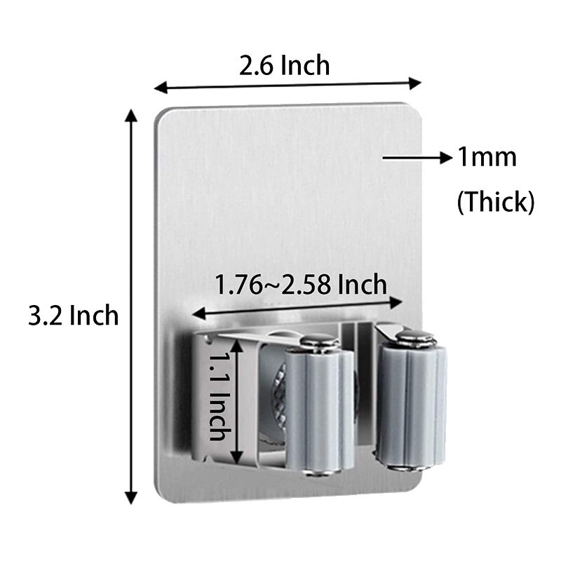 4 Pack Broom Holder Wall Mount,Broom Gripper Hold Anti-Slip,for Home,Kitchen,Garden,Garage Storage Systems