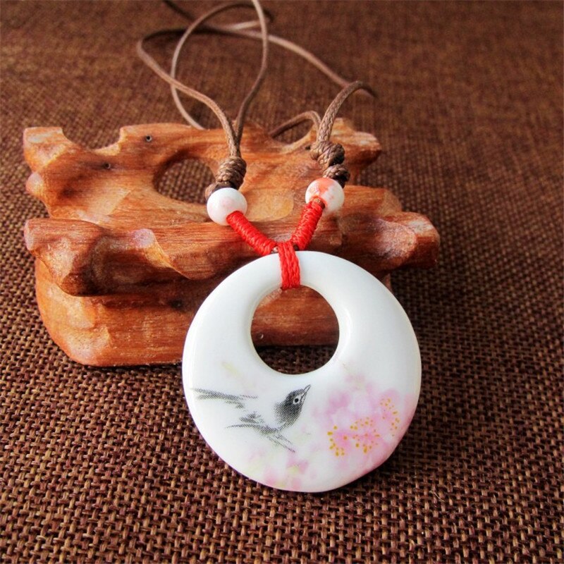 Blue And White Porcelain Ceramic Necklace Ceramic Beads Neckalce artware Antique Necklaces &amp; Pendants For women: 6