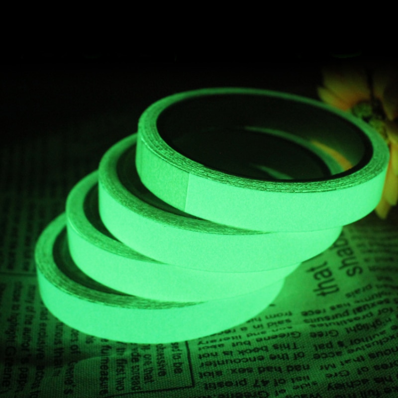 PVC luminoso fluorescente nocturno autoadhesivo que brilla en la oscuridad pegatina cinta seguridad de seguridad para hogar calcomanía de advertencia de coche cinta DIY tira