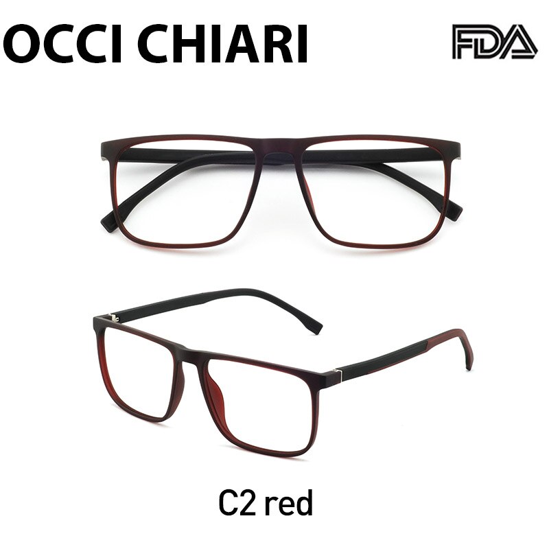 Occi chiari  tr90 menn blålys reseptbelagte briller årgang nærsynthet briller optisk brilleinnfatning oculos liten størrelse  oc7100: C2 røde