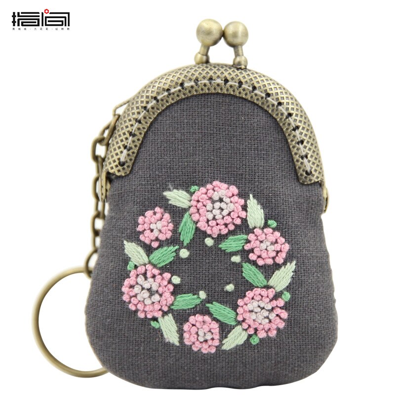 Embroidery Purse Making Kits Purse Frame Kiss Clasp Lovely Fowers Sewing Stitching Handmade Purse Girl: 12