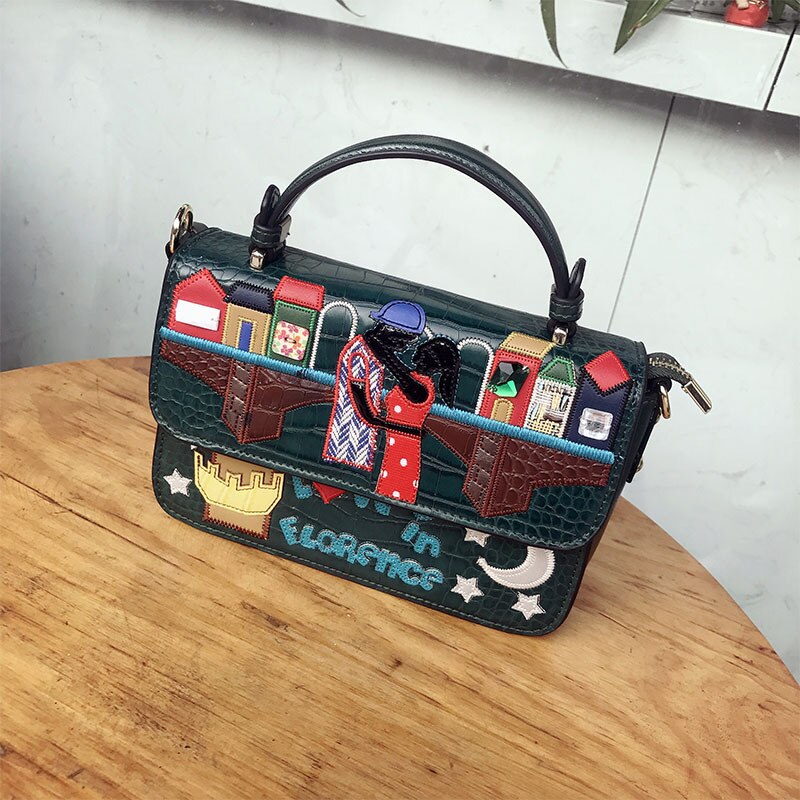 Kleine dames pu leren handtassen dames portemonnees schoudertas dames vintage crossbody tassen voor vrouwen: Groente