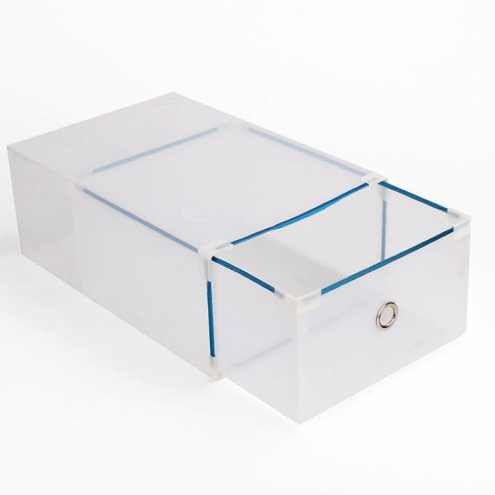 Foldable Plastic Storage Box Thicken Crate Clothes Shoes Drawers Clear Storage Organizer For Home Save Space Accessories: White