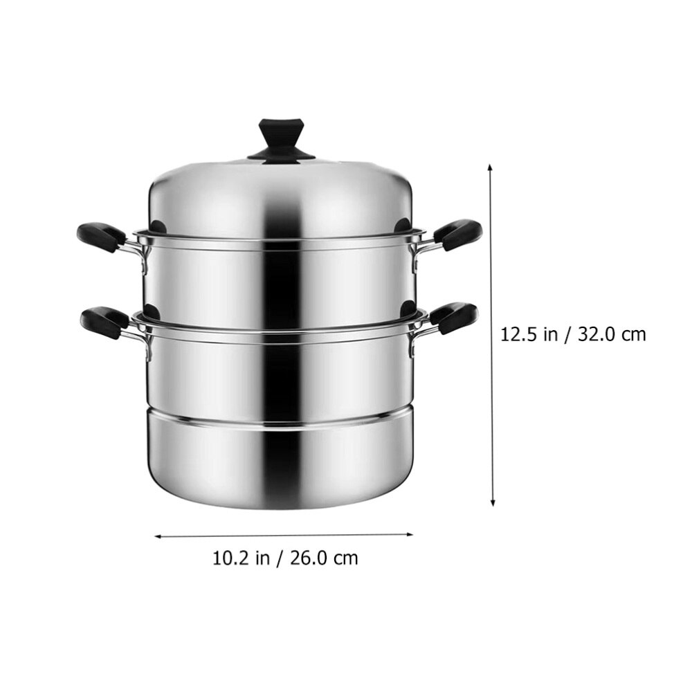1pc Stainless Steel Steamer Multifunctional Steam Pot for Home Restaurant Hotel