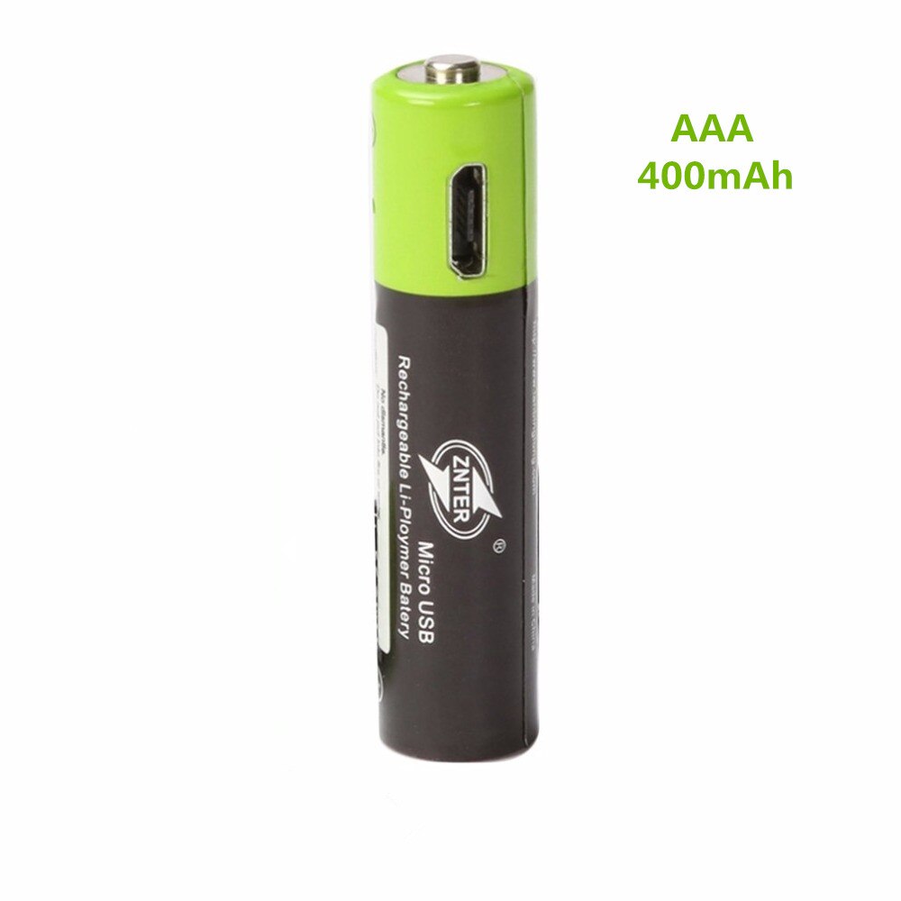 ZNTER 1,5 V AAA akku 600mAh USB aufladbare Lithium-Polymer batterie schnelle Ladung über Mikro USB kabel: 1Stck Batterie