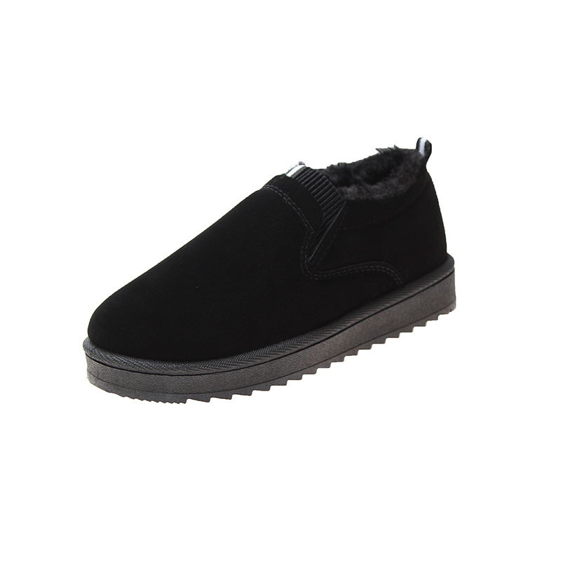 Pels kvinner for sko plysj holde varmen flate sko kvinner casual spenne loafers pelssko kvinne zapatos de mujer dame bomullssko: Svart / 8.5
