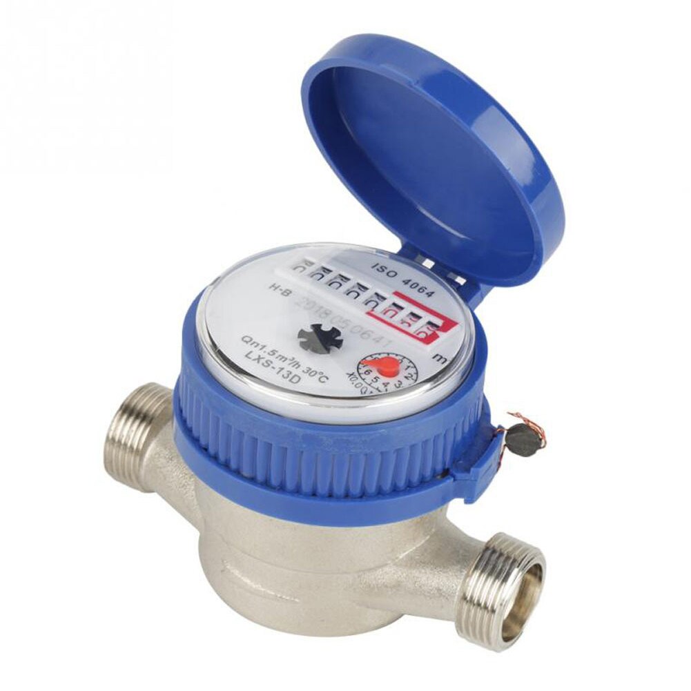 Medida do fluxo medidor de água fria 15mm 1/2 polegada contador rotativo universal com parafusos juntas display digital fácil instalar jardim casa