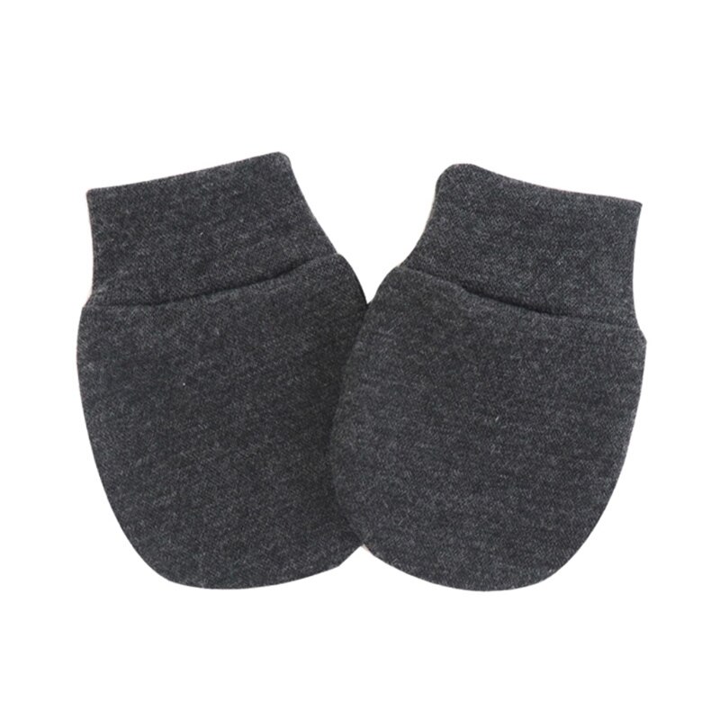 1 Pair Baby Anti Scratching Soft Cotton Gloves Newborn Protection Face Scratch Mittens Infant Handguard Supplies: Dark Grey