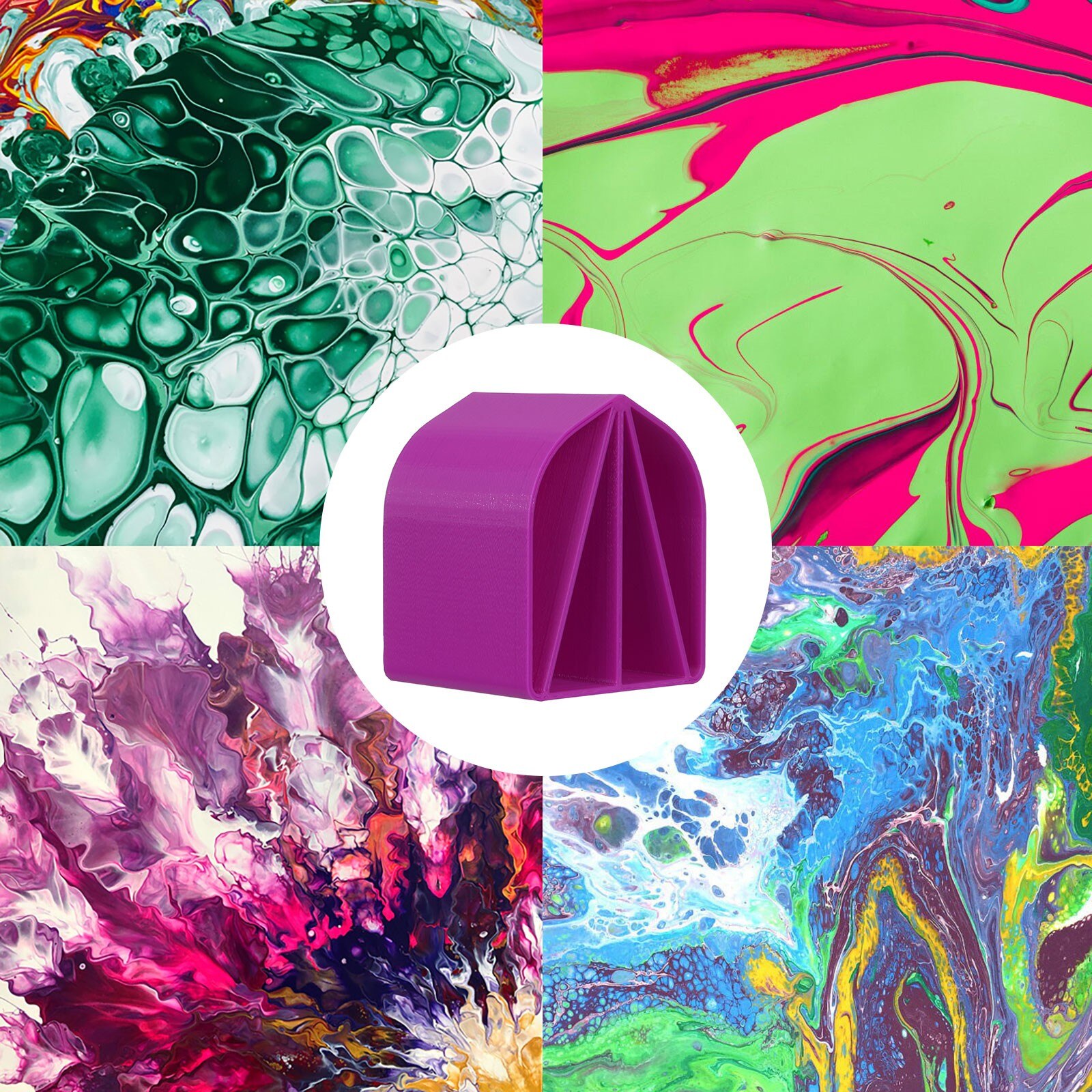 8oz Acrylic Pour Cup 4 Channels Paint Pouring Split Cup Art Pour Supplies To Be Rigid Lightweight And Easy To Use