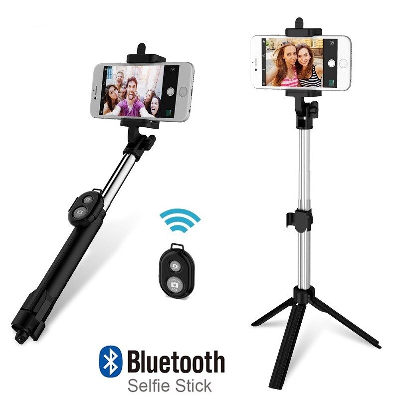 Opvouwbare Mini Selfie Stok Zelf Bluetooth Selfie Stok + Statief + Bluetooth Sluiter Afstandsbediening voor iPhone Android