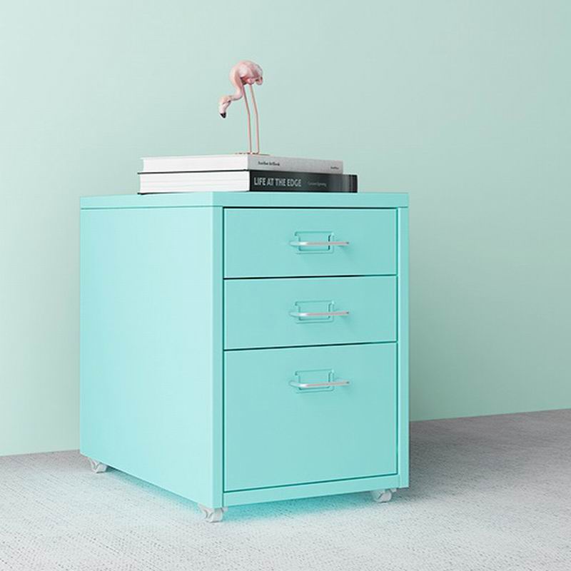 3 Drawer Steel Pedestal Filing Storage Cabinet With Wheels