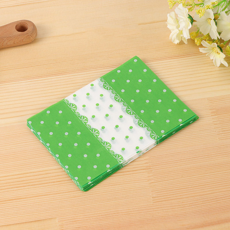 Tampon papier fête mariage décoration Nougat papier d'emballage Cookie boîte Snack alimentaire emballage sac de bonbons dessin animé mignon: Green dots