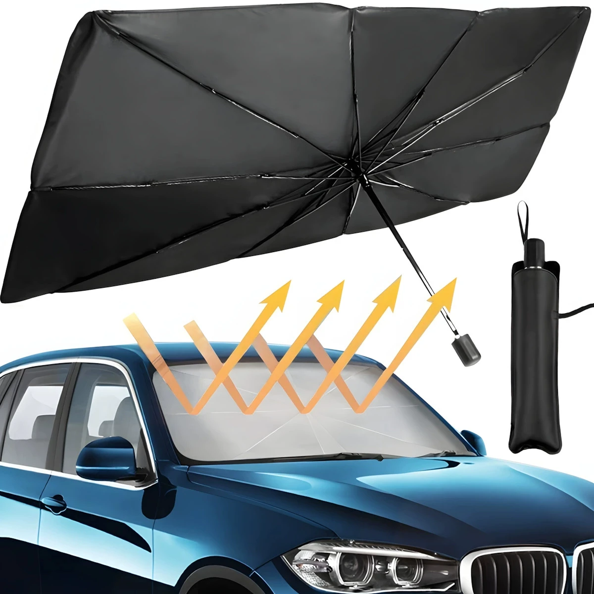 Parasol para coche, resistente a los rayos UV, parasol para ventana delantera de coche, cubierta plegable, protección para parabrisas de coche, accesorios para automóvil