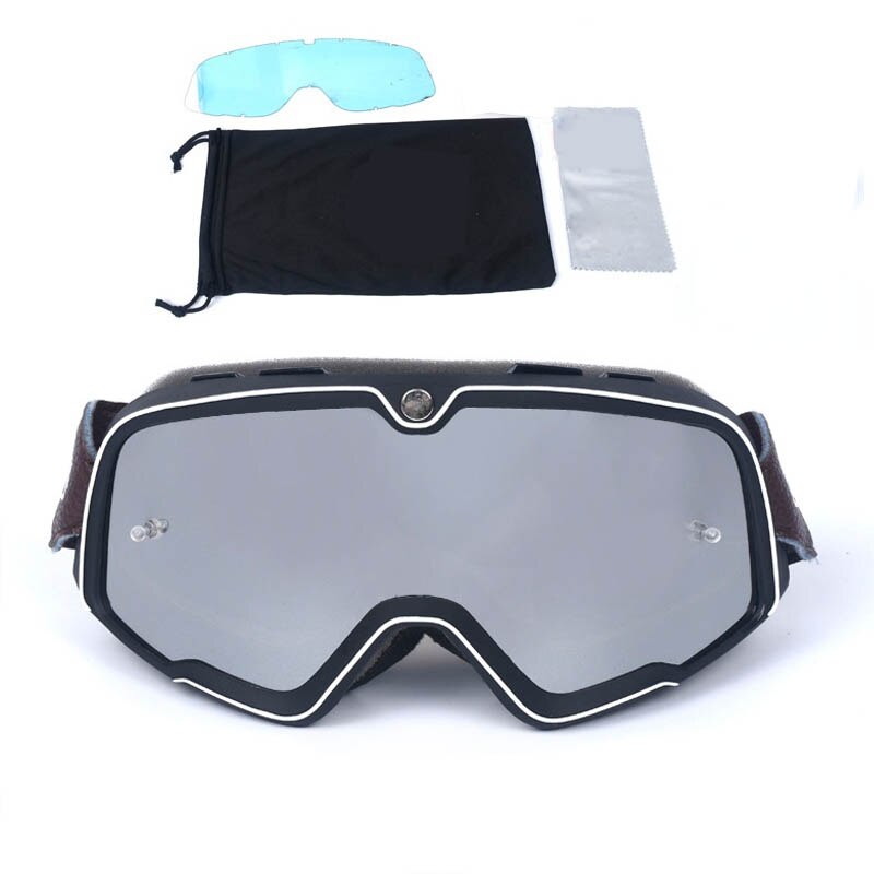 Motocross Goggles Motorcycle Sunglasses Safety Protective Double Layers Anti Fog Windproof Helmets Glasses Goggles: with box-A1