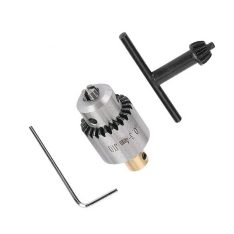 Micro 0.3-4mm JTO Taper Mounted Lathe Electric Drill Chuck + Wrench + Chuck Key