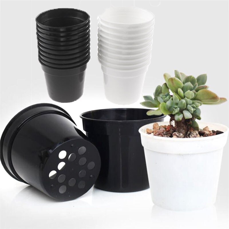 Pots de culture en plastique pour pépinière, conteneur rond de fleurs, fournitures de jardin pour la maison, décor pour graines succulentes C1, 5-20x