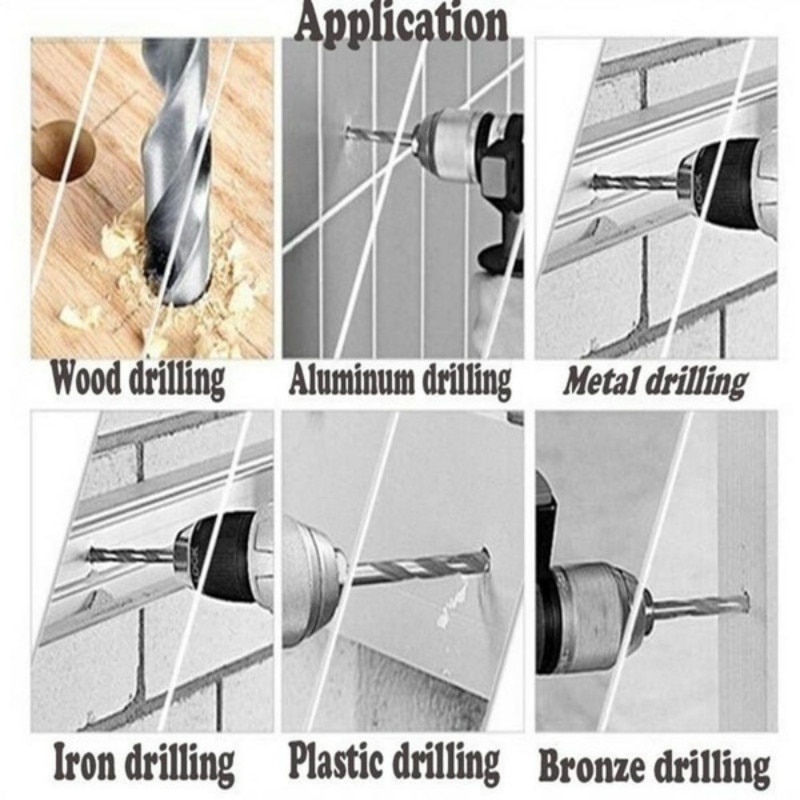 200 stk 1/1.5/2.0/2.5/3 mm rundt håndtag hss twist drill træbearbejdning bor sæt værktøj til træbearbejdning og aluminium hss bor