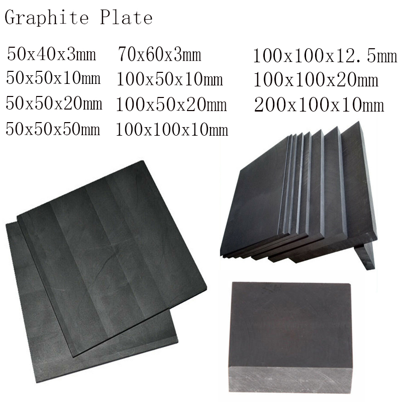 Multi-sizes High Purity Graphite Plate Panel Sheet High Pure Carbon Graphite Electrode Graphite Carbon Sheet