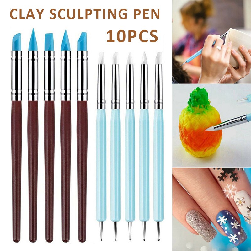 10Pcs Polymer Clay Modelling Sculpting Pen Pottery Models For DIY Craft Art Clay Shaper Sculpting Polymer Modelling Pottery Tool
