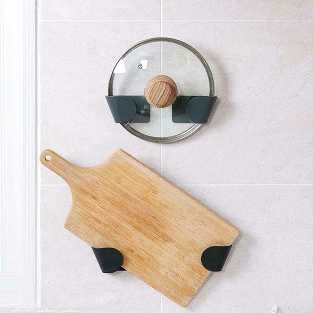 2pcs Storage Rack Pot Lid Kitchen Cookware Organizer Holder Wall Mount Cabinet Hanging SEC88