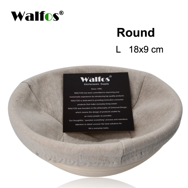 WALFOS panier en osier de Fermentation en rotin naturel, Baguette de campagne, pain français, pâte à pain, paniers Banneton: WALFOS Round L