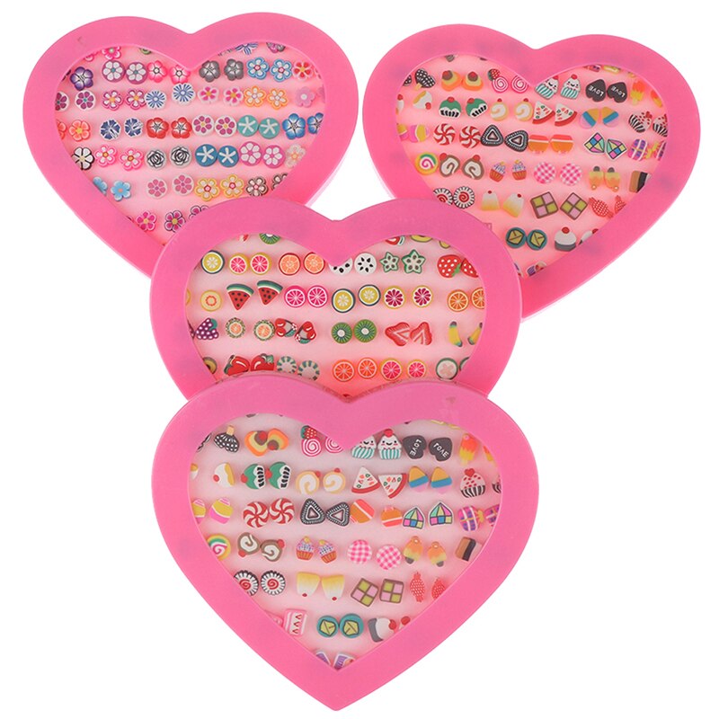 Mode Polymeer Klei Stud Oorbellen Set Handgemaakte Vruchten Cartoon Oorbellen Voor Vrouwen Meisjes Kinderen Grooming Kits 36 Paren/set
