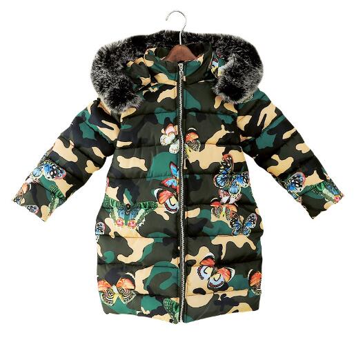 2020 crianças jaqueta de inverno com capuz casacos camuflagem grosso algodão acolchoado jaquetas meninas para baixo algodão parka casaco quente longo outerwear: 5