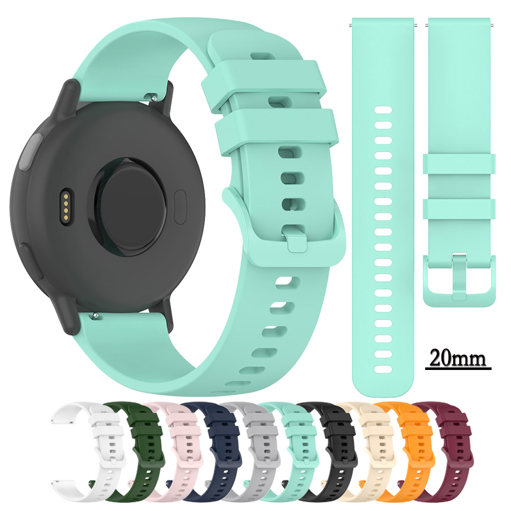 20mm rem til garmin approach  s50 /  vivoactive 5 blød silikone og holdbar ensfarvet urrem til forerunner 165/165 music