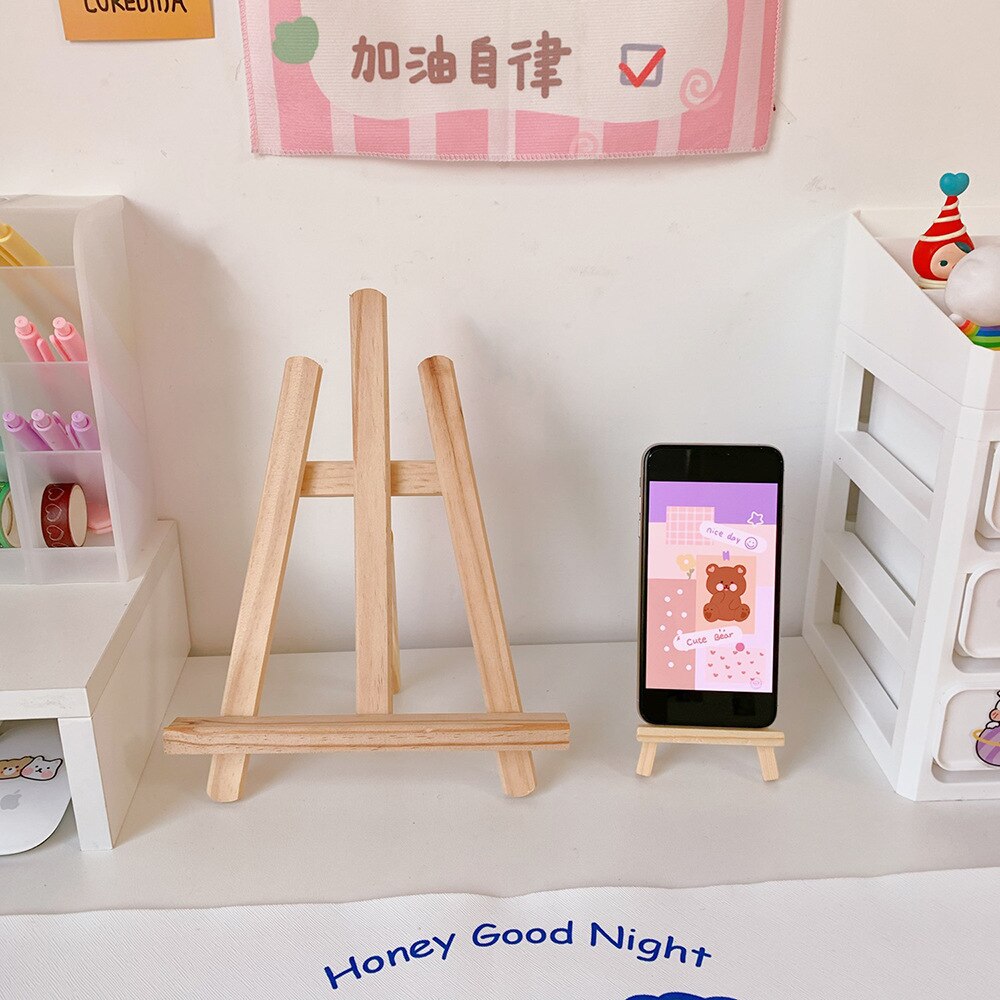 Houten universele desktop telefoon ipad houder schattige multifunctionele tablet pc standaard houder boek ezel houder benodigdheden