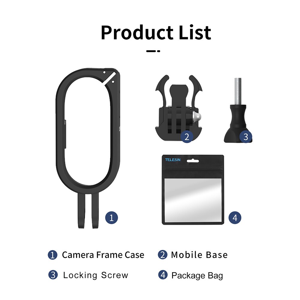 Schutzrahmen 1/4 adapter verstellbare halterung kameraschutzrahmen unsichtbarer stabilisator für insta 360 go 2