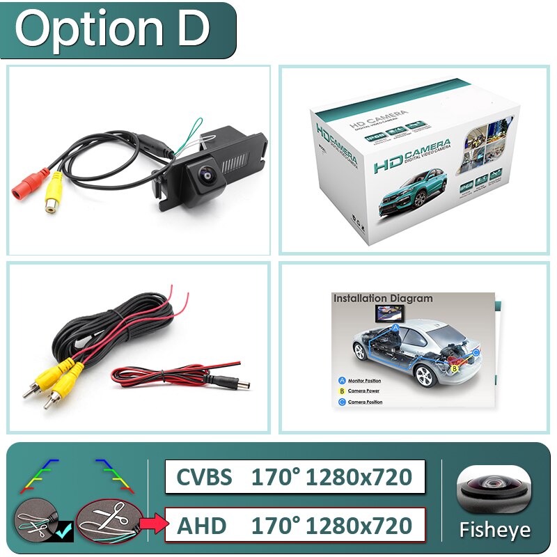 GreenYi 170 Degree 1920x1080P HD AHD Night Vision Vehicle Rear View Reverse Camera For Hyundai I10 I20 I30 Solaris Tiburon Car: D-CVBS720P-AHD720P