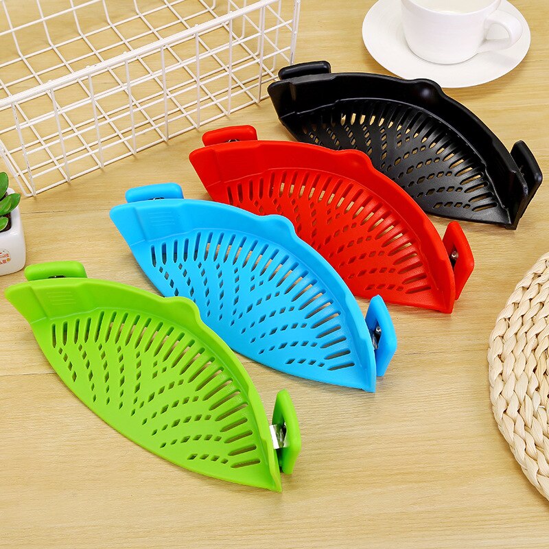 Home kitchen Silicone Stretch Drain Tool Pot Edge Water Filter Foldable Soup Funnel Silicone Liquid Diversion Drainer strainer