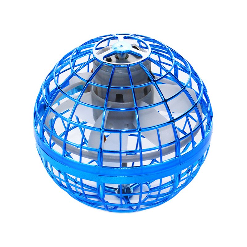 Vliegende Vliegtuig Ball Spinner Speelgoed Meisjes Hand Controlled Drone Helicopter 360 ° Roterende Mini Ufo Met Licht Kinderen Verjaardagscadeautjes: Blue